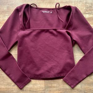 Abercrombie & Fitch Square Neck Long Sleeve Soft Collection Size Medium